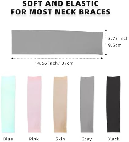 4 Piece Cervical Support Sleeve, Breathable Dustproof Cervical Support Sleeve, Elastic Soft Neck Brace Covers - For Men and Women, Suitable for Sleep Work Daily Use (Silver Gray)