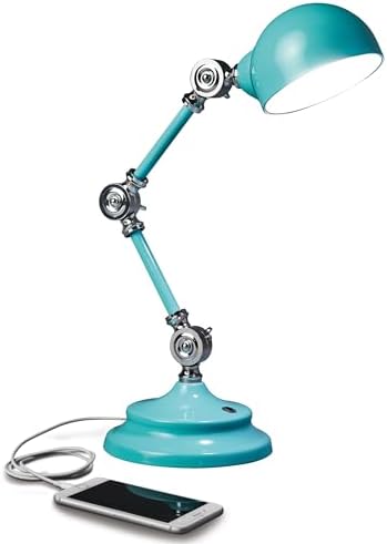 OttLite Revive LED Desk Lamp with USB Port, Turquoise