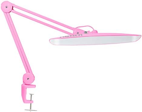 Neatfi XL 2200 Lumens 24W LED Desk Lamp – Shadow-Free Task Lighting | 4-Level Dimming | Home Office & Crafts Use | 20-Inch Wide Head (Pink, Non-CCT with Clamp)