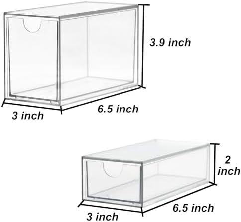 Acrylic Makeup Organizer, Clear Storage Organizer Desktop Stackable Storage Drawers, Plastic Organizer Bins for Makeup, Stationery, Cosmetics, Vanity, Bathroom,Cabinet,Pantry Office Desk (5 Drawers)