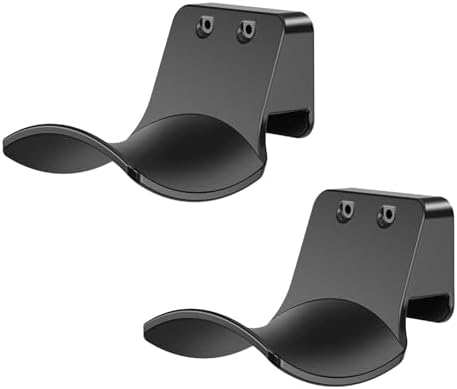 2-Pack Wall Mount Headphone Hanger Adhesive Screw-in Headset Hook