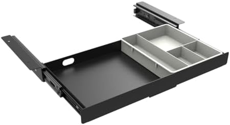 Under Desk Slide Out Pencil Drawer, Storage Organizer 15 Inch Wide, Ball-Bearing Slides, Black (8x14.4 Inch) (Pack of 2)