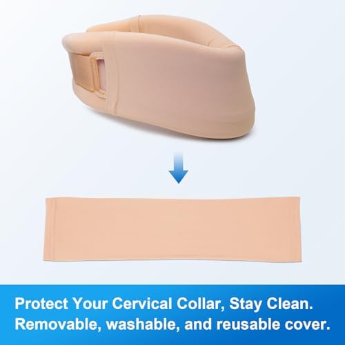 Velpeau Cover Sleeve for Neck Brace & Cervical Collar for Men & Women, Dust Cover, Comfortable Wearing While Sleeping, Working, Breathable Sweat-Absorbent, Quick Dry (Khaki, X-Large)