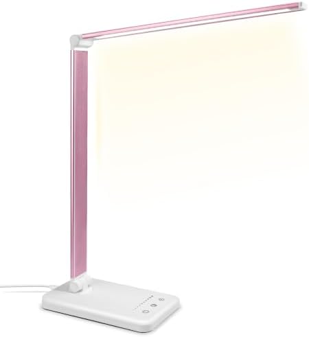 Desk Lamp, LED Desk Light with USB Power, Dimmable, Foldable