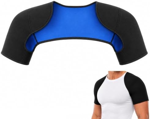 iplusmile Double Shoulder Brace for Men Women - Sports Shoulder Protective Gear for Pains Relief - Shoulder Strap Brace for Sleeping Outdoor Lifting, L