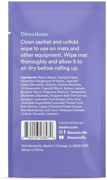 ASUTRA Yoga Mat Cleaning Wipes (Lovely Lavender) (2 Boxes = 60 Wipes)