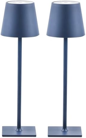 CHLORANTHUS 2 Pack Cordless Table Lamps, 3 Colors Stepless Dimming, 5000mAh Rechargeable Battery LED Desk Lamp for Bedroom/Couple Dinner/Desk/Cafe/Dining Room/Terrace