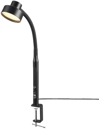 Globe Electric 15" LED Integrated Matte Black Clamp Desk Lamp with Adjustable Silicone Gooseneck