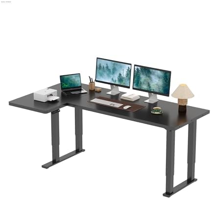 SANODESK L Shaped 4-Leg Large Electric Height Adjustable Standing Desk