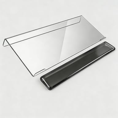 Acrylic Keyboard Stand with Gel Wrist Rest Set-(Blck White Set)