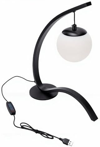 Bedside Lamp, Dimmable Nightstand Lamp Adjustable Desk with 3 Brightness Levels 3 Color Temperatures Anti Glare for Home Hotel Bedroom Reading (Black)