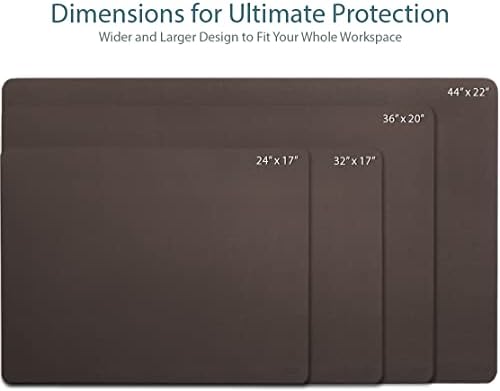 Vine Creations Leather Desk Mat Large 36" x 20", Desk Protector Mat, PU Leather Desk Pad, Large Mouse Pad, Desk Blotter, Desk Pads on Top of Desks, Desk Matt for Desktop, Office Desk Mat (Dark Brown)