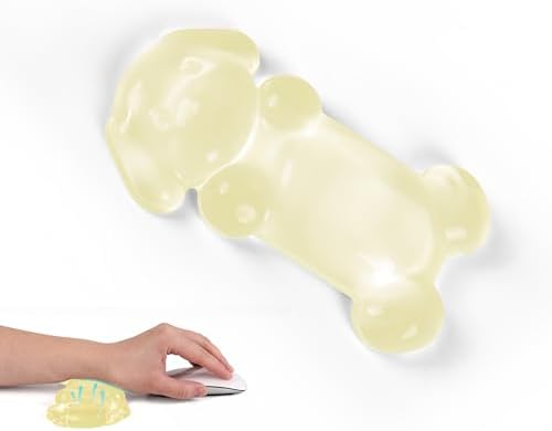 Gel Mouse Wrist Rest, Yellow Dog Wrist Support for Mouse, Cute Ergonomic Wrist Rest for Mouse Wrist Pad, Comfortable Pain Relief for Typing and Gaming