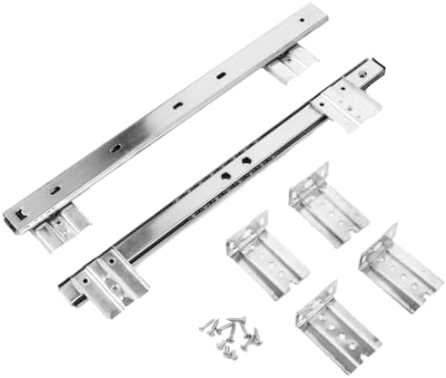 FAVOMOTO 14" Keyboard Drawer Slides - Heavy Duty Ball Bearing Keyboard Slides Under Desk Rails Rack Tray Accessories for Cabinet Furniture Hardware Rails