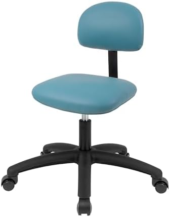 FSS Series Square seat Low (17"-22") seat Height Chair. Vinyl-for Office, Garage, Desk, Shop, Computer, Doctor, Medical, Easy to Clean! NO Footring (Aqua, Low, Self Braking Casters)