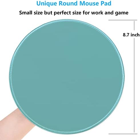 Dapesuom Round Mouse Pad, 8.7 x 8.7 Inch Premium-Textured Washable Non-Slip Rubber Base Cute Small Mouse Mat with Stitched Edge for Women Wireless Computer Laptop Gaming Desk Accessories, Green