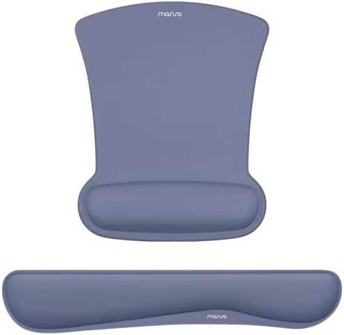 MOSISO Wrist Rest Support for Mouse Pad & Keyboard Set, Navy Lime