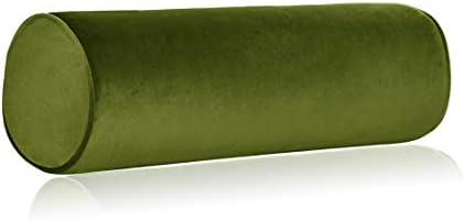 Tinbolunce Memory Foam Roll Pillow for Knee/Leg/Neck - Full Moon Bolster/Round Cylinder Pillow for Sleeping on Side or Back - Removable Cooling Cover Length 18" x 6" Diameter (Lime Green)