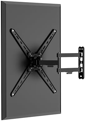 PL-443 Landscape to Portrait Vertical Rotation Full Motion TV Monitor Wall Mount Bracket Articulating Arms Swivel Tilt for Most 13" to 55" Flat Screen TV | Max VESA 400x400mm Up to 44lbs