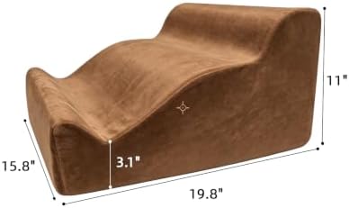 Foot Rest Ergonomic Pillow for Under Desk at Work & Handle Brown