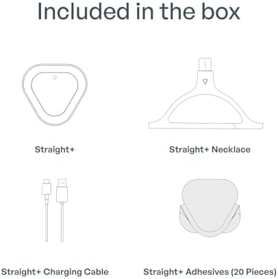Straight Plus AI Powered Posture Corrector Trainer Device (Necklace Included) - Back Brace Smart Straightener Office Work Support - Back Postur Corrector Device - Posture Corrector for Women & Men