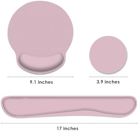Britimes Ergonomic Mouse Pad Set with Wrist Rest, Pink