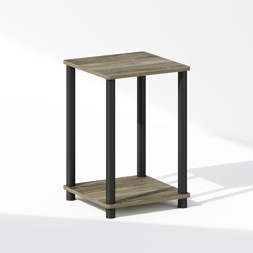 Furinno Turn-N-Tube Toolless 2-Tier Open Shelf Night Stand, French Oak