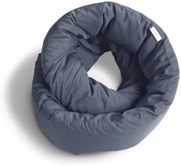 Huzi Infinity Pillow - Travel Neck Pillow - Versatile Soft 360 Support Scarf - Machine Washable - Home Travel Flight Road Trips Airplane Sleeping (Midnight Grey)