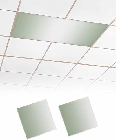 Sage Green Magnetic Fluorescent Light Covers for Ceiling Lights 2 x 4 Feet,White Contemporary Minimalist Geometric Office Classroom Kitchen Drop Ceiling Light Covers Lighting Filters Shade 2 Packs