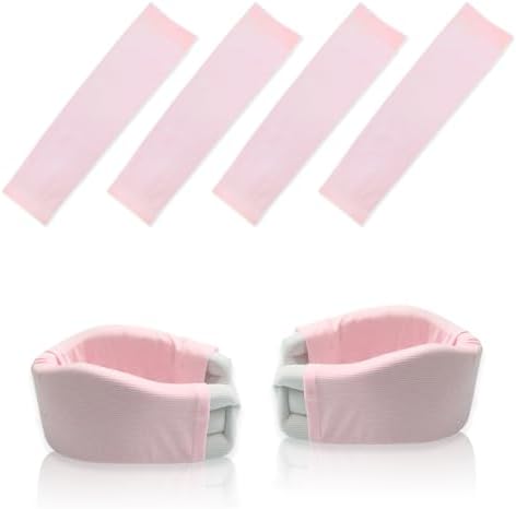 4 Piece Cervical Support Sleeve, Breathable Dustproof Cervical Support Sleeve, Elastic Soft Neck Brace Covers - For Men and Women, Suitable for Sleep Work Daily Use (Pink)
