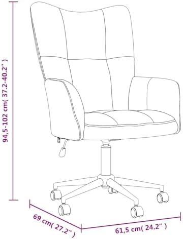 Dark Gray Velvet Relaxing Chair with Adjustable Height and Swivel