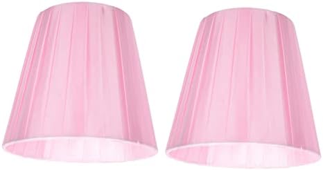 Xmas 2pcs Pink Fabric Lampshade Covers for Desk Floor Lamps