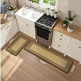 KIMODE Anti Fatigue Cushioned Kitchen Mats for Floor,Vintage Kitchen Rugs