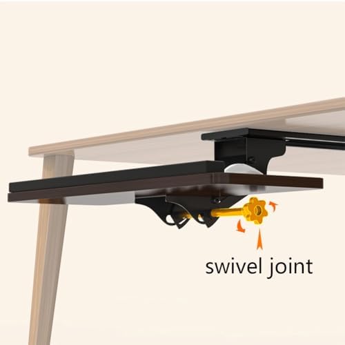 Under Desk Adjustable Keyboard Tray, Slide-Out Keyboard Platform, 360° Swivel, Pull Out and Tilt Computer Keyboard and Mouse Holder, Office Ergonomic Keyboard Drawer(Brown,24x55cm/9.4x21.7in)