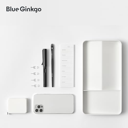 BLUE GINKGO Desk Organizer Tray, White, Made in Korea