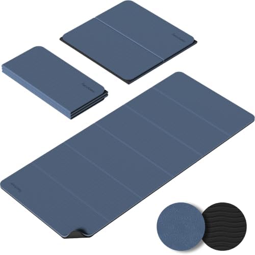 READAEER Foldable Fitness Yoga Mat | 2/5" (10mm) Extra Thick | Non-Slip TPE | 75x26" Extra Long-Wide | Portable & Easy Store | for Yoga, Pilates, Home Gym & Full-Body Workouts