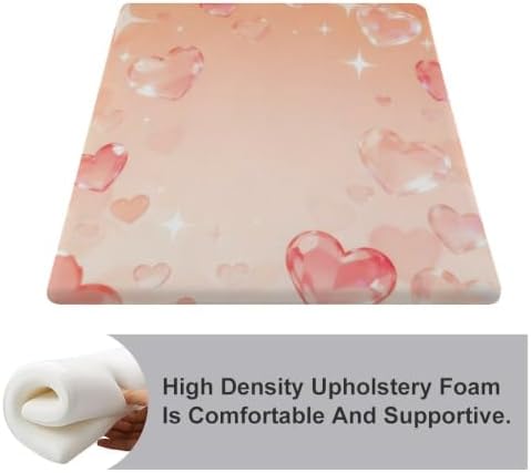 Decorative Seat Pad Chair Cushion Peach Sparkle Heart