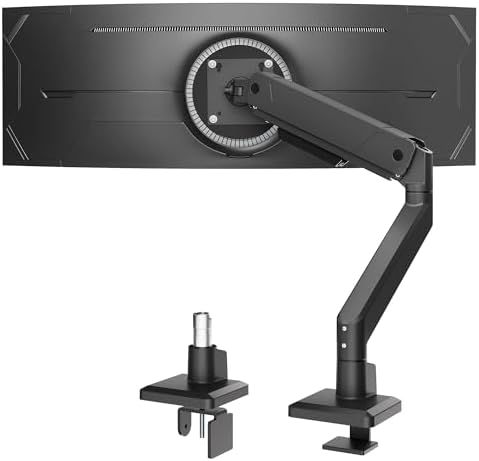 monTEK Single Monitor Arm for Max 45 Inch Ultrawide Screens, Holds 35 Lbs