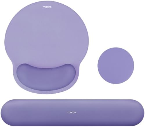MOSISO Wrist Rest Support for Mouse Pad&Keyboard Set, Lavender Purple