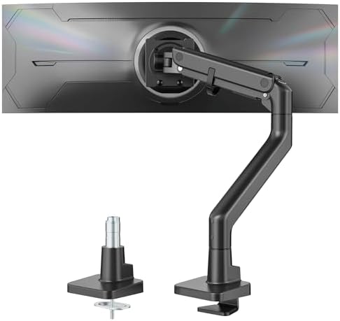 monTEK Heavy Duty Monitor Arm, 17-57" Ultrawide, Gas Spring, 59.4 lbs，Black
