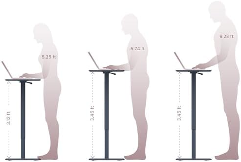 TopJob ANYDESK FOLD Mobile Standing Desk, Portable with Lockable Wheels, Foldable Stand Desk, Rolling Computer Workstations, Used for Home, Couch Side Table, Bedside Table in Bed Room Kitchen