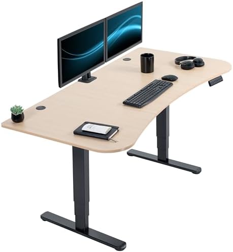 VIVO Light Wood 63 x 32 in Standing Desk, DESK-KIT-2B1C