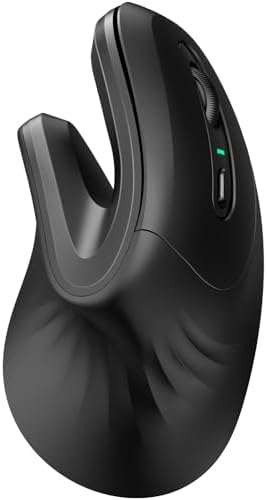 DAREU Ergonomic Vertical Wireless Mouse, 2.4GHz / BT Optical Vertical Mice with Ergo Design for Comfort and Reduced Wrist Strain, Silent Mouse with 6 Buttons, Computer Mice for Laptop, Desktop, PC
