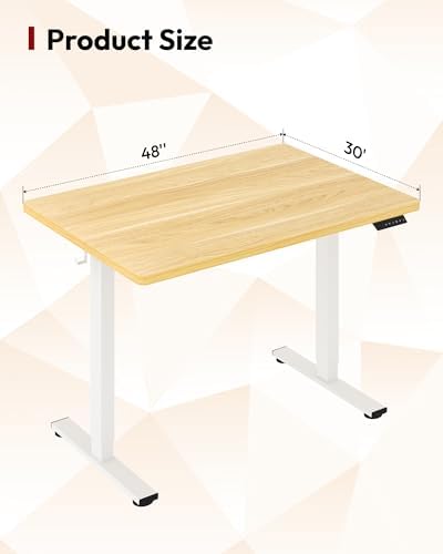 SANODESK One-Piece 1'' Thick Height Adjustable Standing Desk 48''x30''