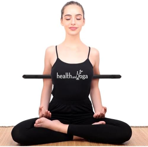 HealthAndYoga™ StretchNHeal Collapsible Multi-Use Wooden Yoga Stick - Regular and XL - Portable Posture Corrector Pole, Stretch Mobility Stick, Physical Workout Exercise Dowel