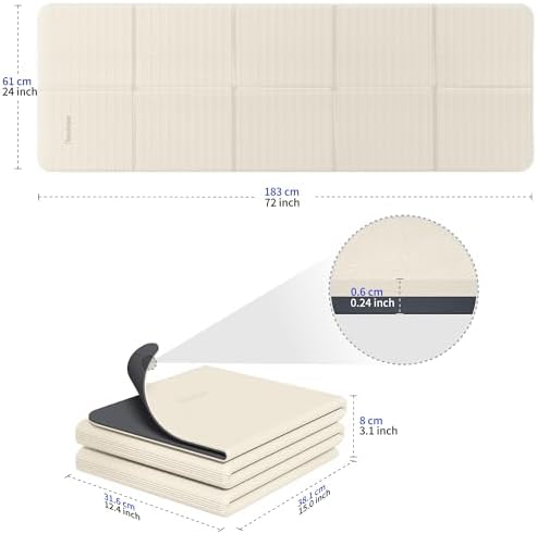 Readaeer Double Color Yoga Mat - 72"x24"x0.24" (6mm),Non-Slip TPE Exercise Mat