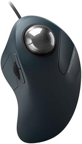 Wired Ergonomic Trackball Mouse for Large Hands, 44mm Index Finger Control