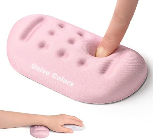 UnivoColors Pink Superfine Memory Foam Wrist Rest Soft Gel Ergonomic Mouse Pad Wrist Support for Mouse, Gaming, Computer, Laptop, Office