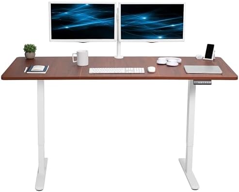 VIVO Dark Walnut 71 x 30 in Standing Desk, DESK-KIT-E2W7D