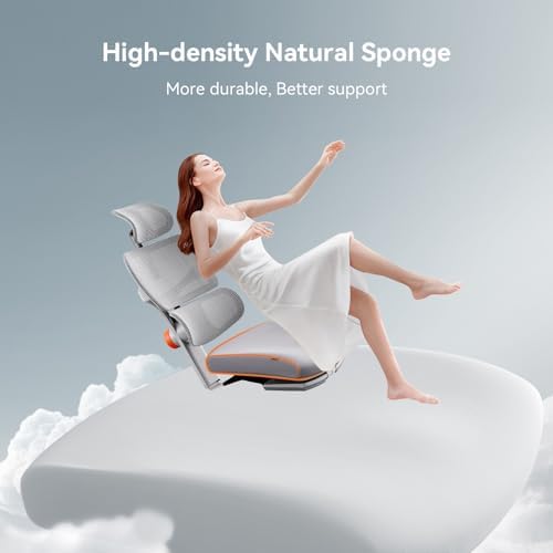 Newtral Ergonomic Office Chair - Home Office Desk Chair, Big and Tall Office Chair, Auto-Following Lumbar Support for Back Pain, Adjustable Seat Depth and Height (with Footrest, Gray)